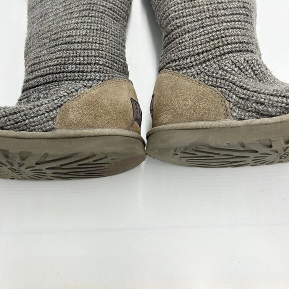 UGG Australia Cardy Classic Knit Tall Sweater Boots Gray Women Size 7 - Picture 6 of 8